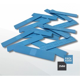 DOJA BARCELONA 2 mm spacers, plastic, spacers, blue, pack of 100, plastic wedges, base plates, wheel chocks, plastic spacers, glazing blocks, underlay, plastic wedges