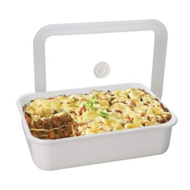 HoneyWare Enamel Vacuum Food Storage Container XL 1.85 L 23.5 x 17.5 x 7 cm Food Stay Fresh Much Longer Protects Food from Bacteria and Fungal Infestation Without Vacuum Pump