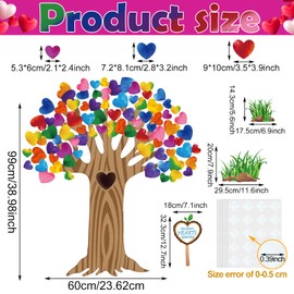 103 Pieces Classroom Tree Bulletin Board Set Bulletin Board Hearts and Minds Bulletin Board Tree Cutouts, Classroom Tree Wall Decor for Elementary School Teacher Chalkboard Supplies