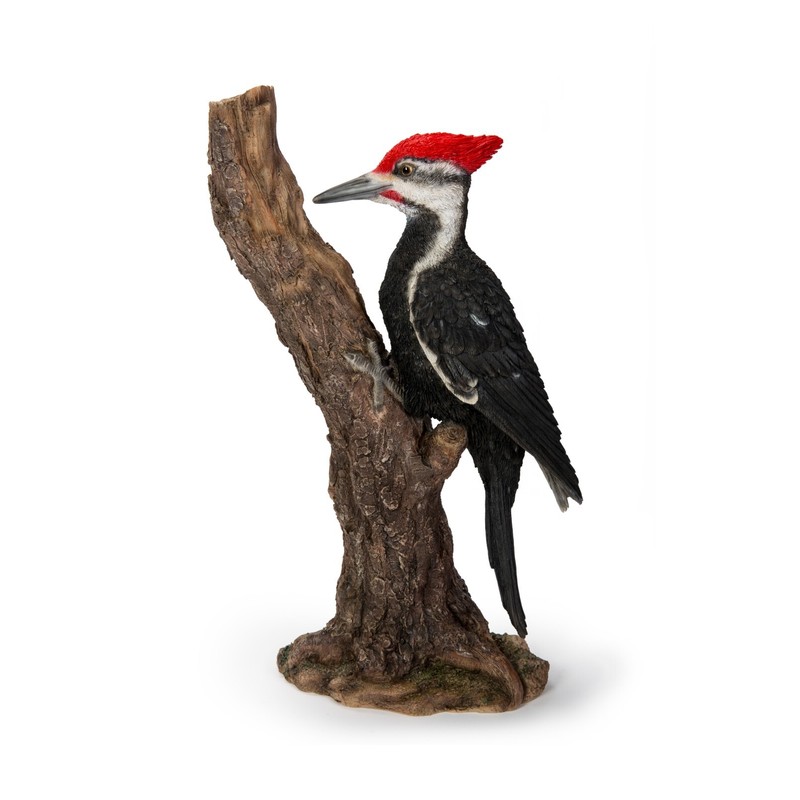 Hi-Line Gift Ltd. Pileated Woodpecker on Tree Trunk Garden Statue