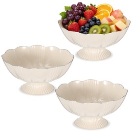 White Decorative Bowl 3Pack, 10" Detachable Decorative Fruit Bowls