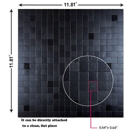 XUANINY 10-Piece Self-Adhesive Metal Backsplash, Peel and Stick Tile for Kitchen Brushed Aluminium Surface backsplash (11.73"x11.73",10) (Black Brushed)