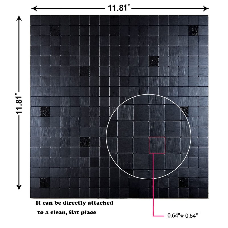 XUANINY 10-Piece Self-Adhesive Metal Backsplash, Peel and Stick Tile for