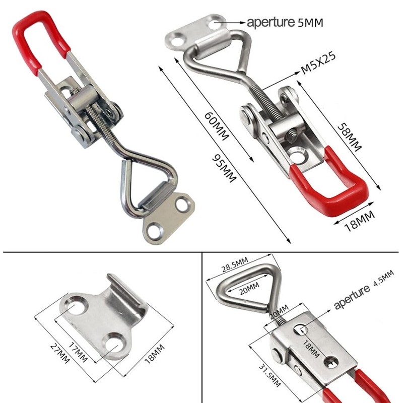 Smbbit 304 stainless steel Toggle Clamps adjustable quick buckle toggle