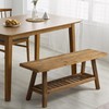 HOKYHOKY Reclaimed Solid Wood Bench-43.3" Farmhouse Entryway Bench with Storage