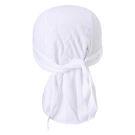 TOPLOR Sweat Wicking Beanie Cap Hat Skull Cap Pirate Hat Bandana Head Wrap for Men and Women White