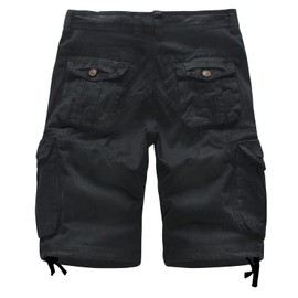 TRGPSG Cargo Shorts for Men, Relaxed Fit Camo Shorts Cotton Heavy Casual Shorts Summer Short Hiking Shorts with Pockets 2827 Black 40