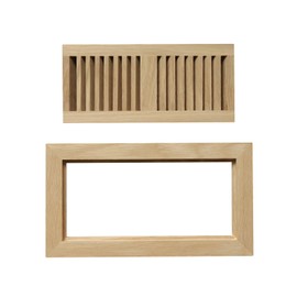 WELLAND Wood Floor Register Vents 4 x 10 Inch(Duct Opening),Red Oak Flush Mount Vents Cover Unfinished, 3/4" Thickness