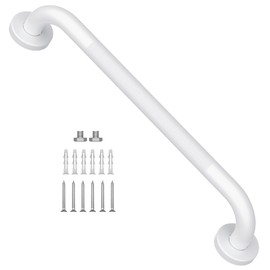 16 Inch Oil Rubbed White Grab Bar w/Anti-Slip knurled Grip, iMomwee Stainless Steel Wall Mount Bathroom Safety Handrail Support, Shower Balance Bar, Handicap Elderly Senior Assist Textured Bath Handle