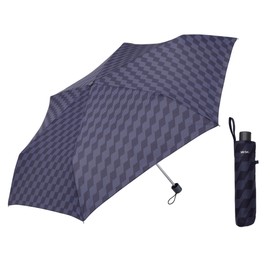 Waterfront U363-0778DN1-BC Folding Umbrella, Rain Umbrella, Big Size, Pattern, Dark Navy, 24.8 inches (63 cm), Larger and More Durable than Long Umbrella, Ribs, FRP Reinforced Ribs, Unisex