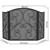 Fire Beauty Fireplace Screen 3 Panel Wrought Iron Metal 48"(L)