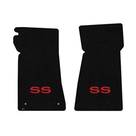 Lloyd Mats Custom-Fit Carpeted Floor Mats Premium Luxury Car Floor Liners for Chevy Camaro 1970-1972 Black - Red SS (2PC - Hanging Gas Pedal, Black)