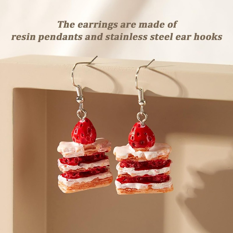 6 Pairs Stainless Steel Earrings Resin Earrings Dangle Earrings Women
