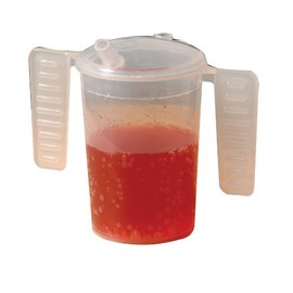 Homecraft Wing Handled Mugs, Pair of Beaker Cups & Lids (Eligible for VAT relief in the UK), Easy to Hold, Ridges Prevent Slipping, Gradations Measure Liquid Intake, Limited Grip, Elderly, Disabled