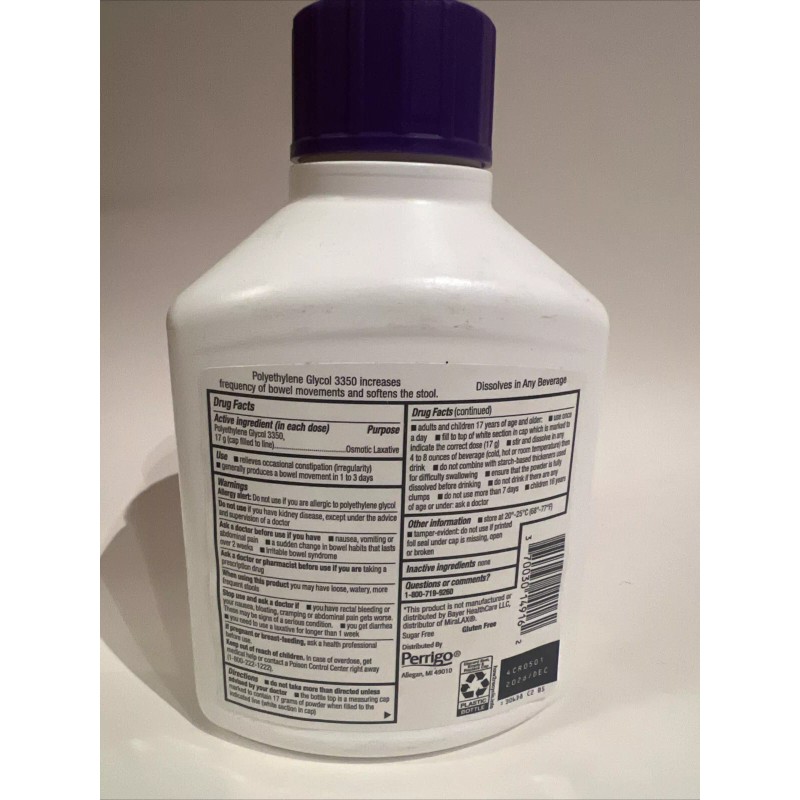 GoodSense ClearLax 17.9oz Polyethylene Glycol 3350 Powder Laxative Exp 12/2026