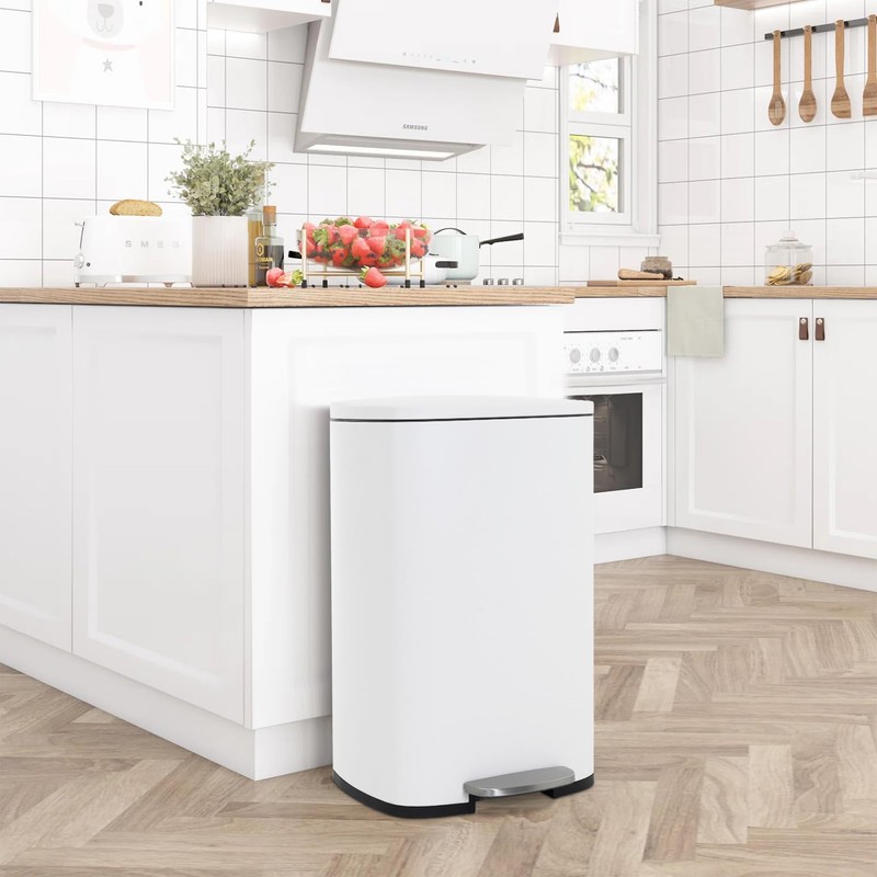Kitchen Trash Can with Lid for Office Bedroom Bathroom Step