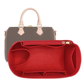 LOUKAYCCI Purse Organizer Inserts for Speedy 30 Felt Purse Inserts HandBag and Tote bag Neverful Organizer Insert (Red,Large)