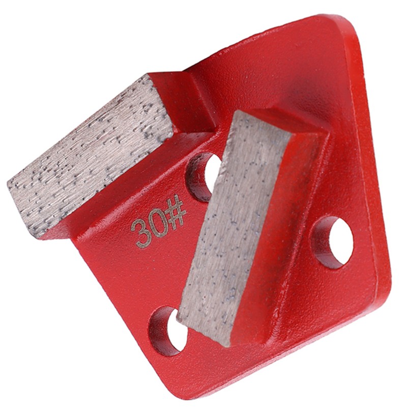 3PCS Trapezoid Diamond Floor Grinding Pad Disc #30 Grit Metal
