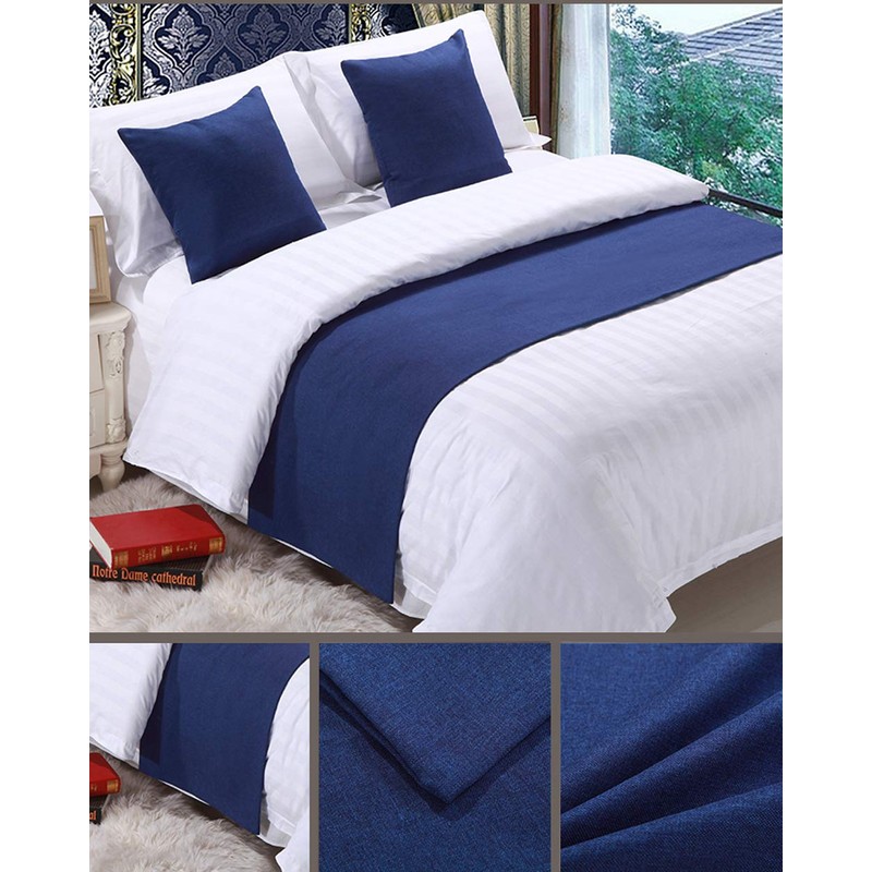 Mengersi Solid Bed Runner Scarf Protector Slipcover Bed Decorative Scarf