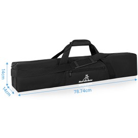 BQKOZFIN Tripod Case, Tripod Bag, Light Stand Case, Telescope Case, Large Capacity, Good Cushioning, Storage for Photography Equipment, Tripod, Monopod, External Pocket (Black), black, Tripod Case