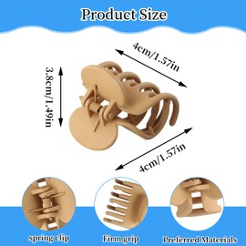 Dokpav 8Pzs Pinzas para El Cabello, Garra Fuerte Para Pelo, Pinzas para el Pelo Antideslizante, Pasador Mate Para Mujer, Hair Claw Clips con Resorte Fuerte para Bañarse, Lavarse la Cara, Fiestas