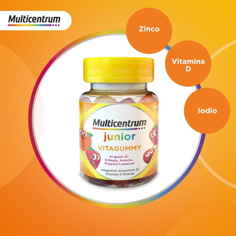 Multicentrum Vitagummy Integratore Alimentare di Vitamine e Minerali Formulato per