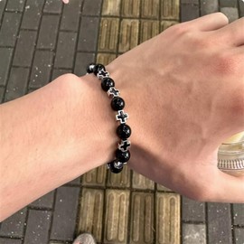 StyleJella Leather Wrap Bracelets for Women with Stainless Steel Cross and Double Charm Pendant - Trendy Multi-Layer Cuff Bangle Bracelets with Link, Cable, and Bead Chain - Perfect Gifts for Women,