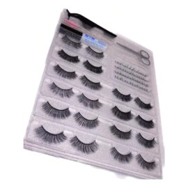 Nude Kit 12 Pares Pestañas Postizas 3d Nude