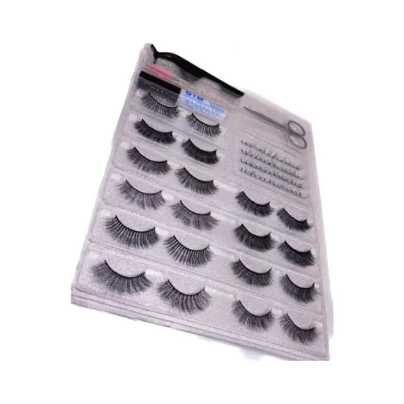 Nude Kit 12 Pares Pestañas Postizas 3d Nude