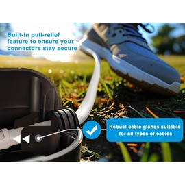 Extension Cord Cover Outdoor Electrical Box IP54 Waterproof Outdoor Extension Cord Cover, Dicio Weatherproof Box Plug Socket Black Cable Protect Outdoor Outlet, Christmas Holiday Decoration