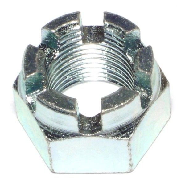 Unbranded 7/8"-14 Zinc Plated Steel Fine Thread Castle Hex Nuts