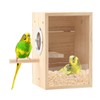 Rypet Transparent Bird Nest Boxes, Wood Parakeet Nesting Box for