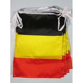 AZ FLAG Belgium 12 Meters Bunting Flag 20 Flags 18'' x 12'' - Belgian String Flags 30 x 45 cm