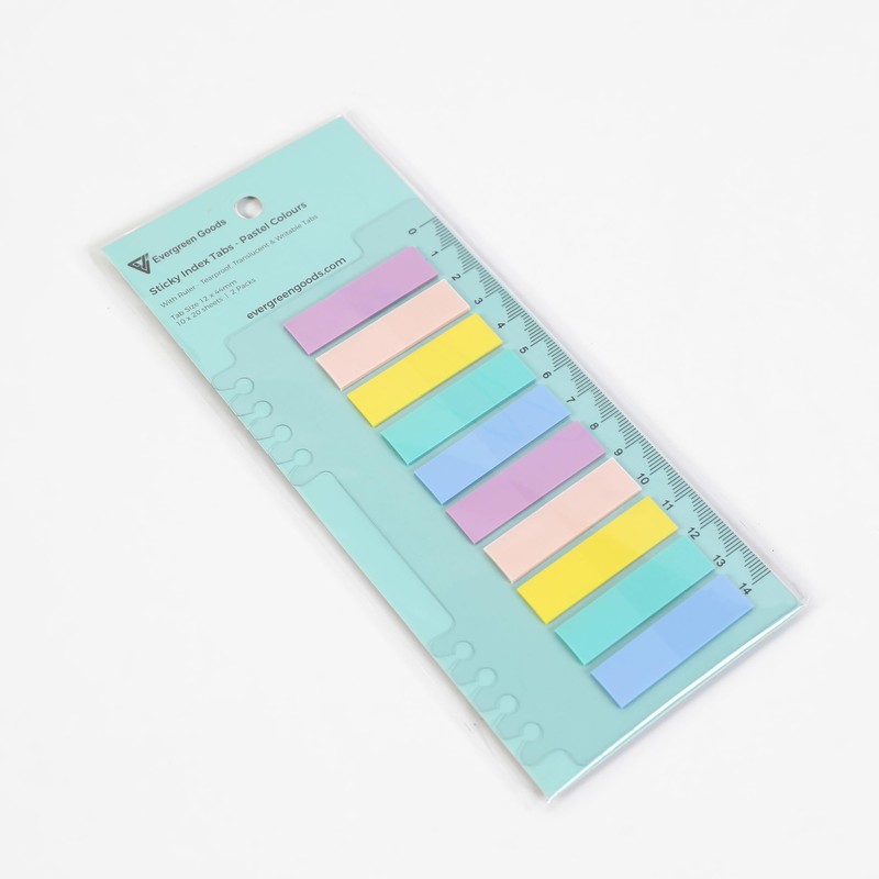 Evergreen Goods Sticky Index Tabs 2 Pack, 400 Sheets 10