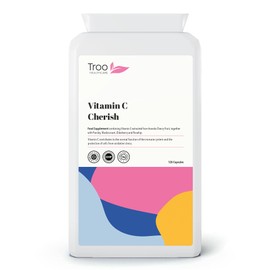 Troo Health Care Troo Health Care Vitamin C Cherish 120 Capsules - Natural Food Vitamin C Immune Support & Fatigue Reduction Supplement Containing Acerola Cherry and Elderberry - UK Manufactured
