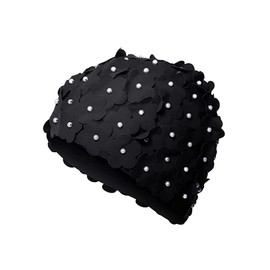 Swimming Cap Women's Swimming Cap Floral Pattern Bath Hat Soft Swimming Cap Elastic Swimming Cap Quick-Drying Swimming Cap Non-Slip Bath Cap Durable Swimming Cap Ear Protection Bath Hats Long Short