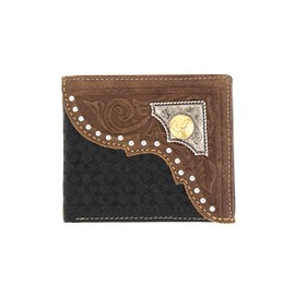 West Star Texas Cowboy Short Wallet Card Holder Genuine Leather Wallet 210E Rooster BK