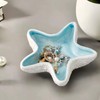 2 Pack Ceramic Jewelry Tray Starfish Conch Shape Aqua Shell