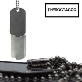 WW2 Dog Tags Blanks - pre 1965 Exact Replica - Pair Set Stainless Steel