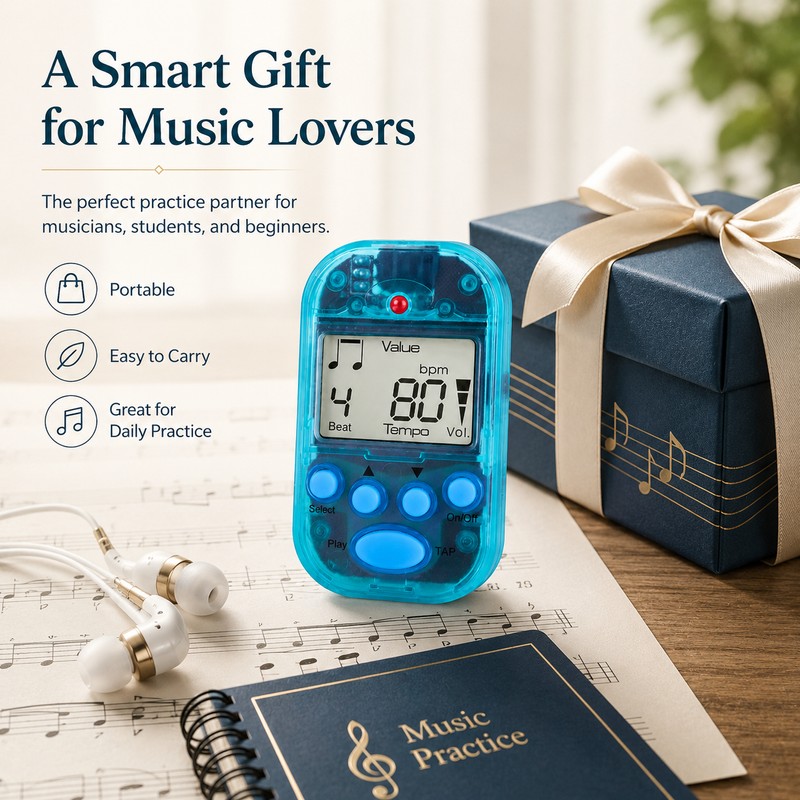 Mini Digital Metronome for Music Practice – Clip-On LCD Tempo
