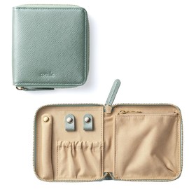 Corale Accessory Case, Portable, Women's, Leather, Accessory Pouch, Portable, Travel, (Pearl Mint Green)