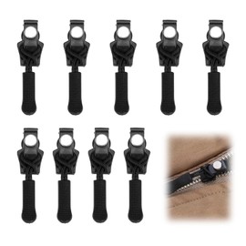 9 Pcs Zipper Repair Kit Removable Zip Puller Fixer Replacement 3 Size Spare Zip Pull for Clothes Jeans Wallets Luggage Suitcases Backpack Travel Practical Zipper Slider Repair Accessories, Black