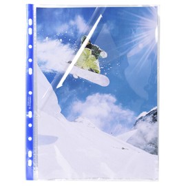 Exacompta 5870E Pack of 100 Premium PP Plastic Document Wallets for DIN A4 Transparent Transparent Top and Side Open Transparent Film Plastic Cover Transparent Cover Ideal for Folders and Ring Binders