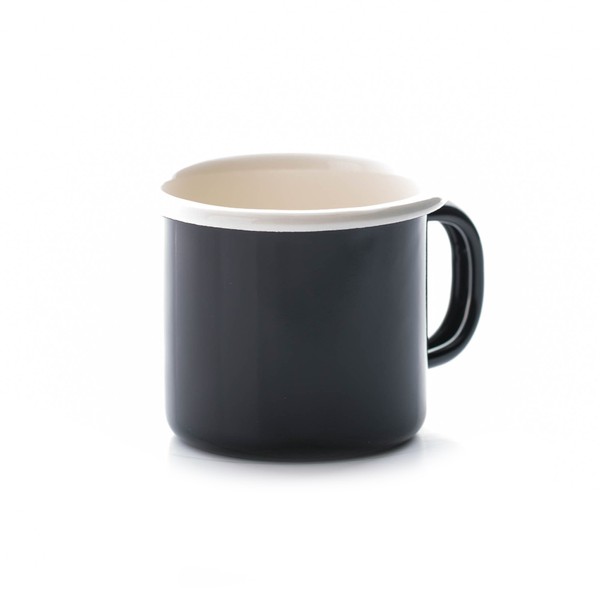 Dexam Vintage Espresso Mug, Enamel Black, 9x7.1x6 cm
