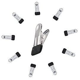 10 Pack Long Lasting Stainless Steel Clothespins with Anti-Scratch Function, Strong Grip, Weather-Resistant, Multipurpose Clip, Clothesline Laundry Clips, Food Packages Clips, Hanger Clips