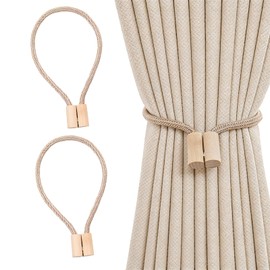 YINKE Curtain Tiebacks Magnetic Tassels Curtain Tiebacks Set of 2 Curtain Clips Rope Tiebacks Curtain Accessories