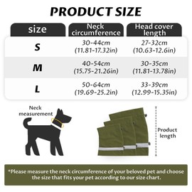 Dog Snood for Dog Neck and Ears Warmer,Dog Ear Cover,Dog Snood for Soothing Winter Warmth,Dog Ear Protectors,Dog Ear Muffs Noise Protection,Dog Calming Hood,for Comfort Anxiety Relief (Green, L)