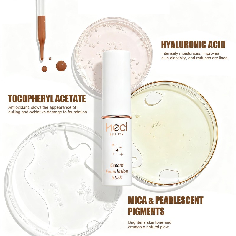 HECI BEAUTY Tinted Foundation Stick, Balm to Cream Foundation with