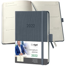 Sigel C2267 Conceptum Weekly Planner 2022-10,8 x 15,1 cm - hardcover - 176 Pages - Grey