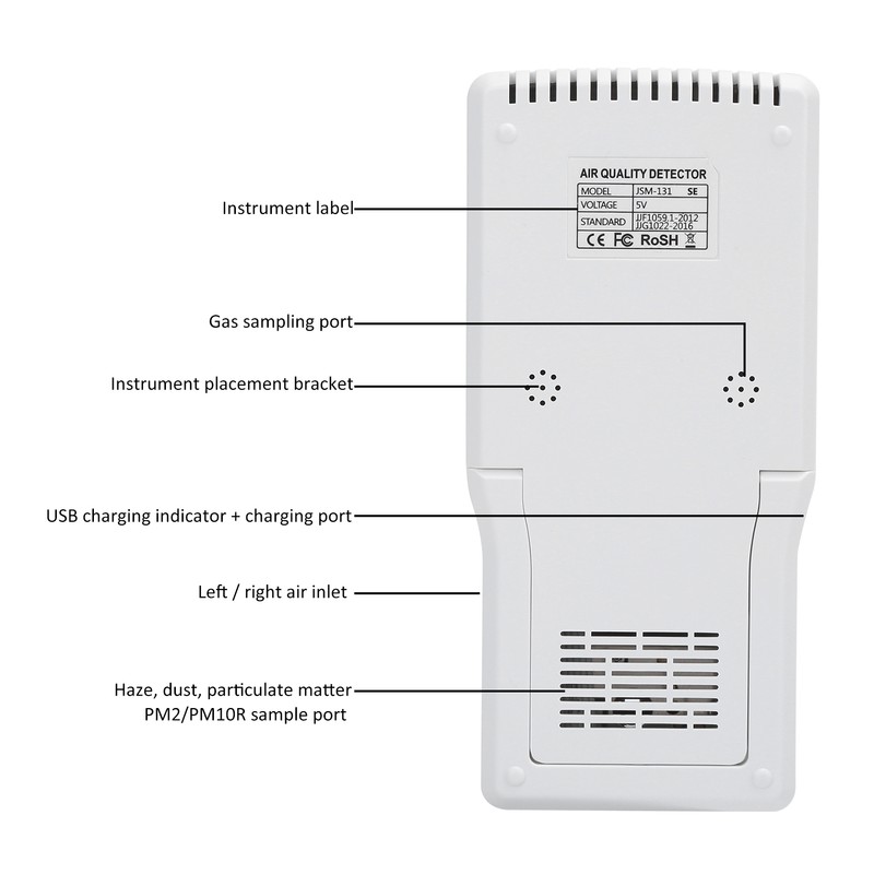Precise Carbon Dioxide Detector PM2.5 PM10 CO2 Formaldehyde Digital Monitor